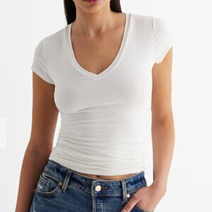 Express White Short Sleeve Tee